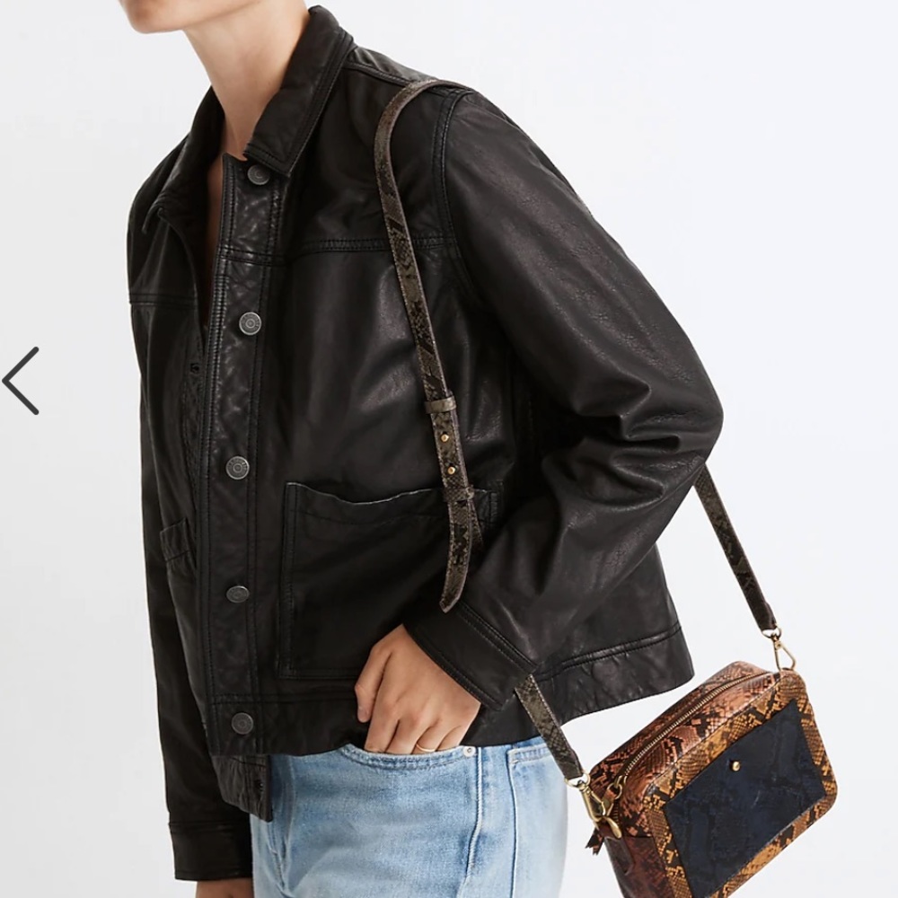 Madewell chore leather jacket small